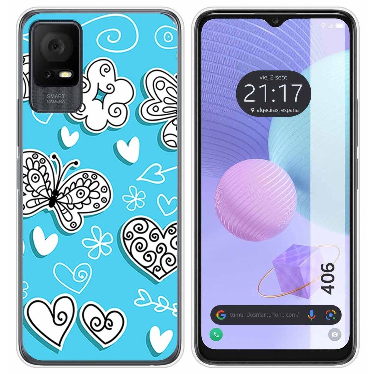 Funda Silicona para TCL 406 diseño Mariposas Dibujos