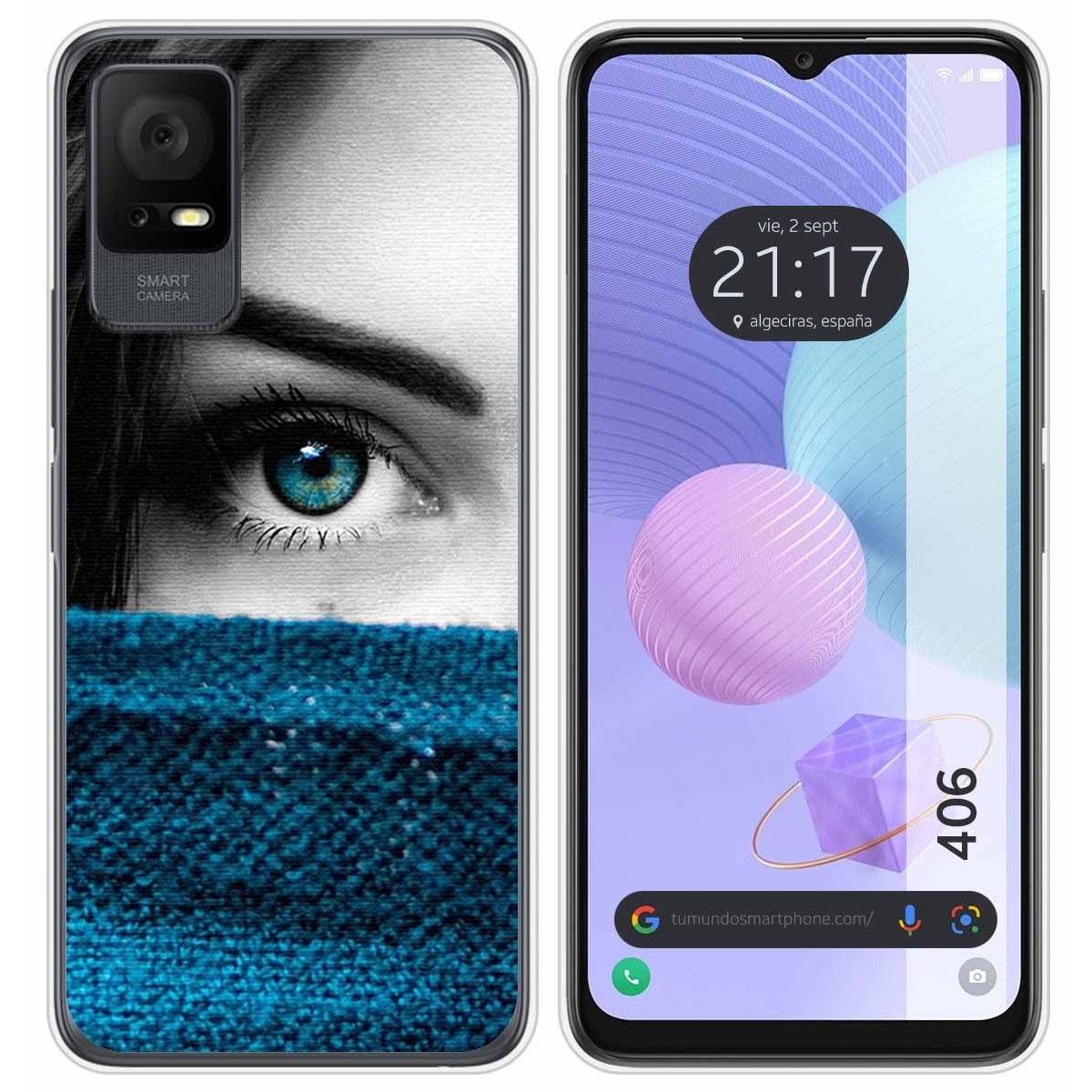Funda Silicona para TCL 406 diseño Ojo Dibujos