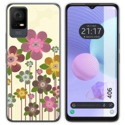 Funda Silicona para TCL 406 diseño Primavera En Flor Dibujos