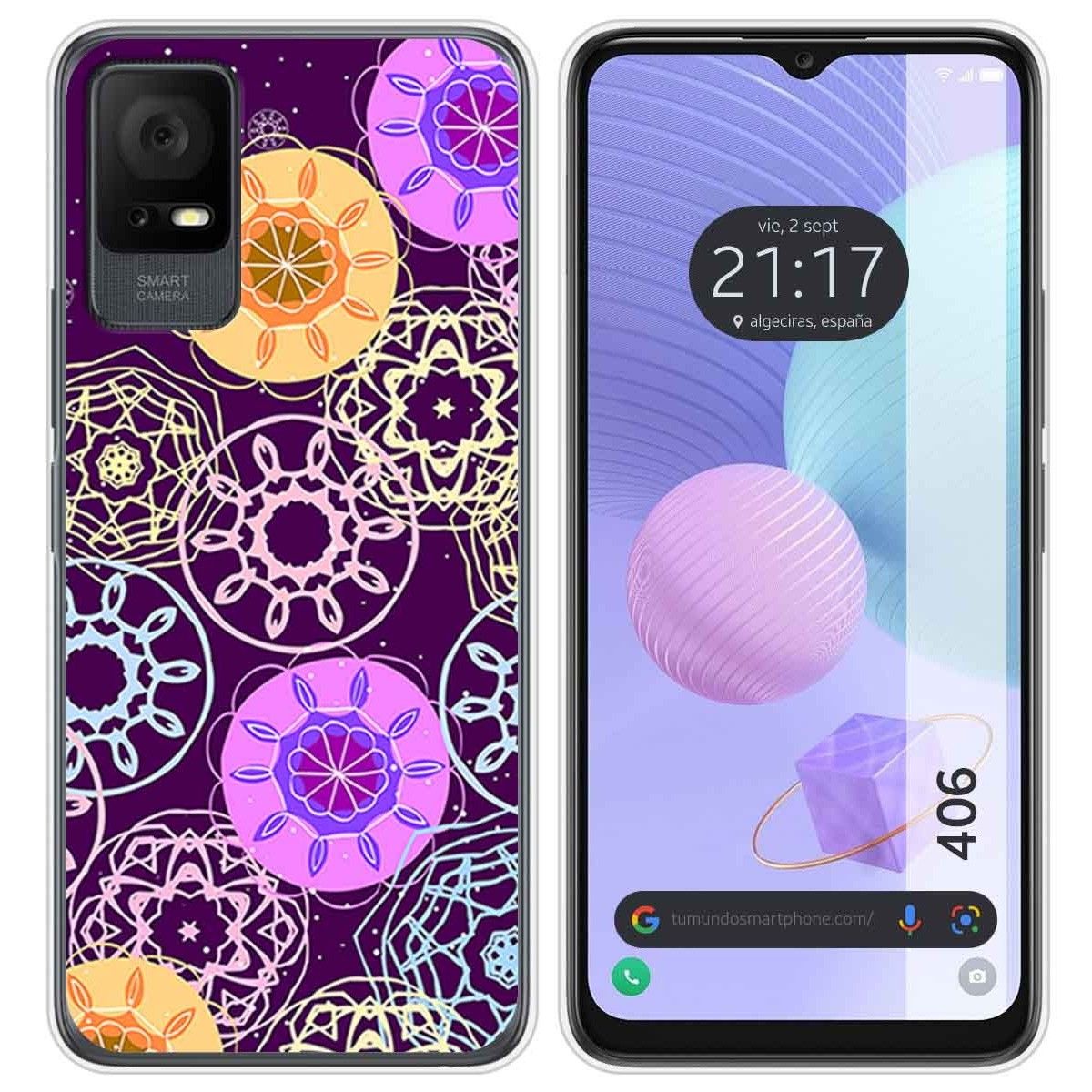 Funda Silicona para TCL 406 diseño Radial Dibujos