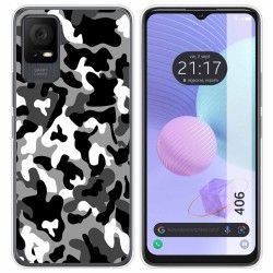 Funda Silicona para TCL 406 diseño Snow Camuflaje Dibujos