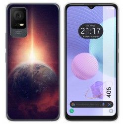 Funda Silicona para TCL 406 diseño Tierra Dibujos