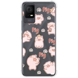 Funda Silicona Antigolpes para TCL 406 diseño Cerdos Dibujos