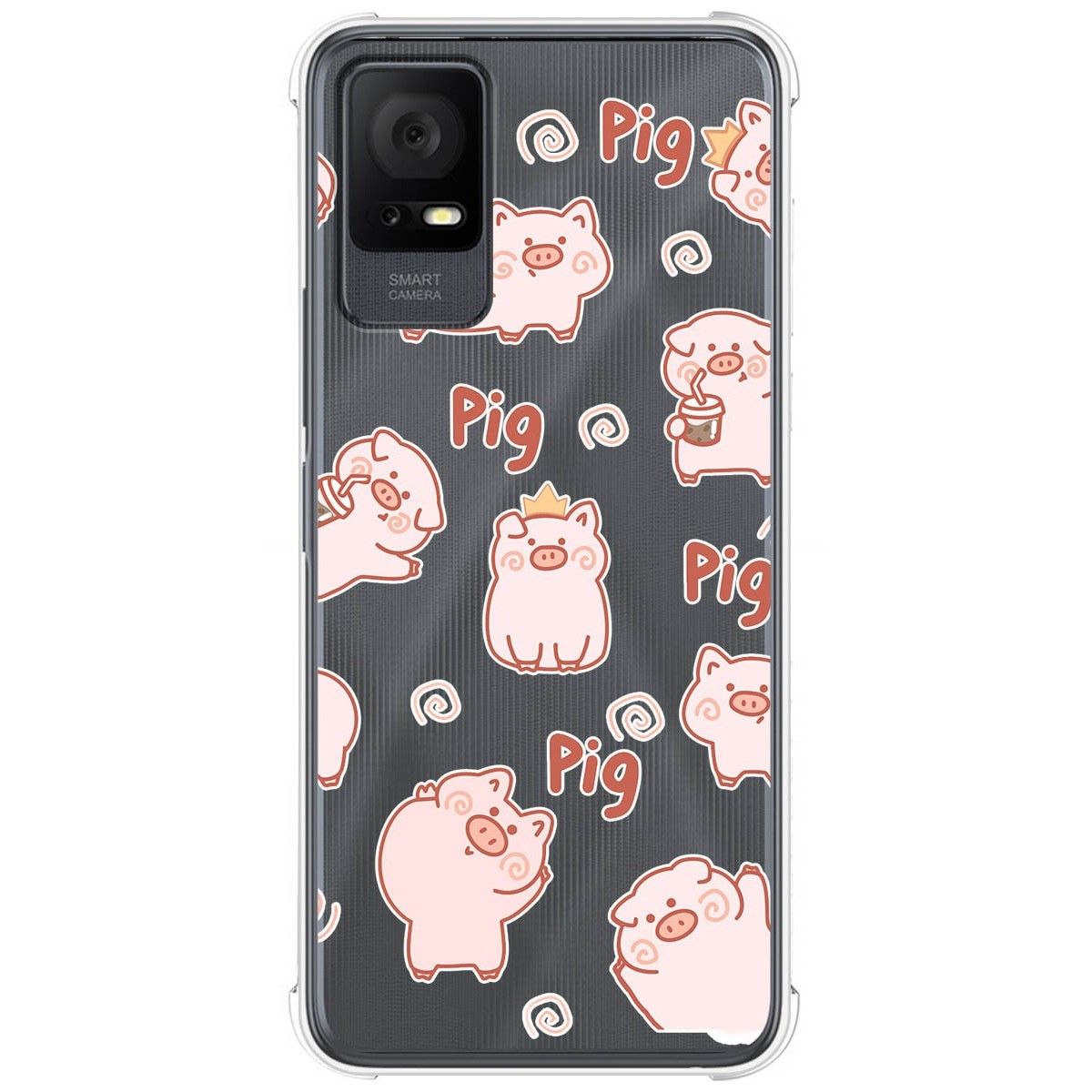 Funda Silicona Antigolpes para TCL 406 diseño Cerdos Dibujos