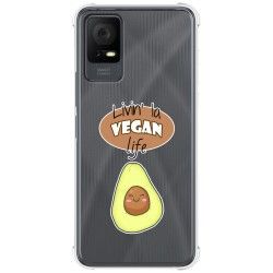 Funda Silicona Antigolpes para TCL 406 diseño Vegan Life Dibujos
