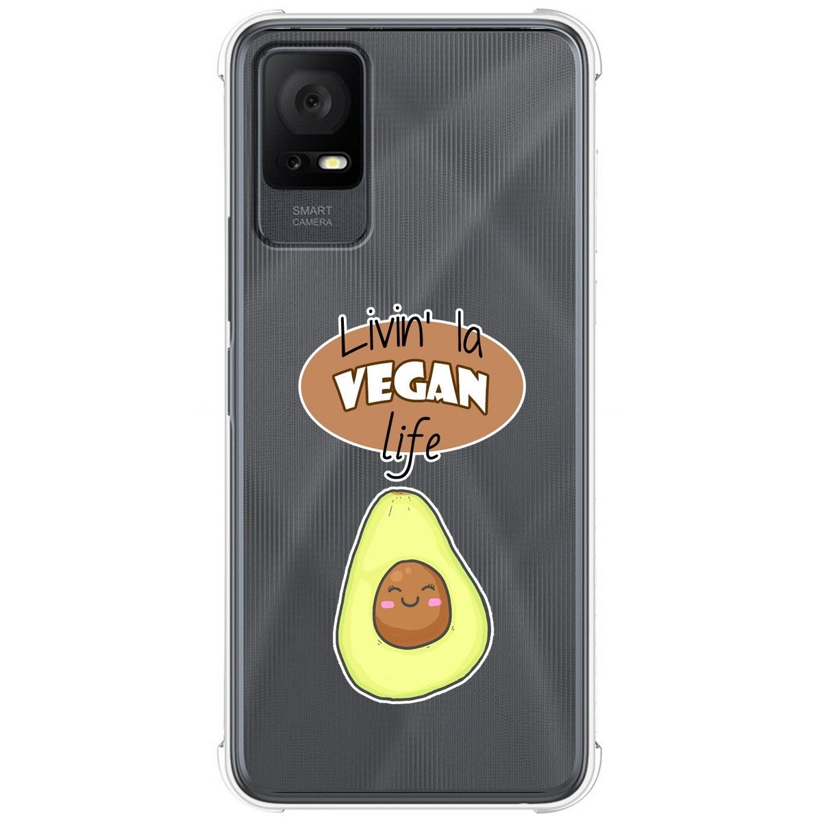 Funda Silicona Antigolpes para TCL 406 diseño Vegan Life Dibujos