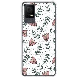 Funda Silicona Antigolpes para TCL 406 diseño Flores 01 Dibujos