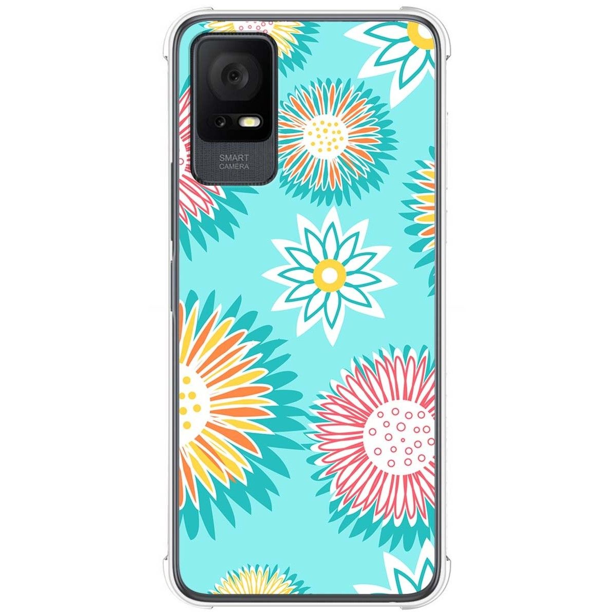 Funda Silicona Antigolpes para TCL 406 diseño Flores 05 Dibujos