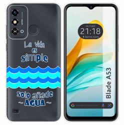 Funda Silicona para Zte Blade A53 diseño Agua Dibujos