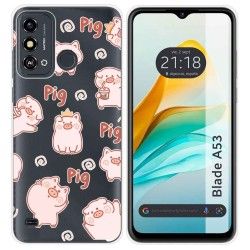 Funda Silicona para Zte Blade A53 diseño Cerdos Dibujos