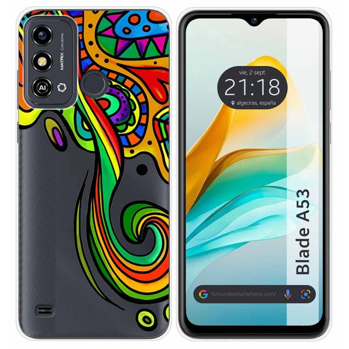 Funda Silicona para Zte Blade A53 diseño Colores Dibujos