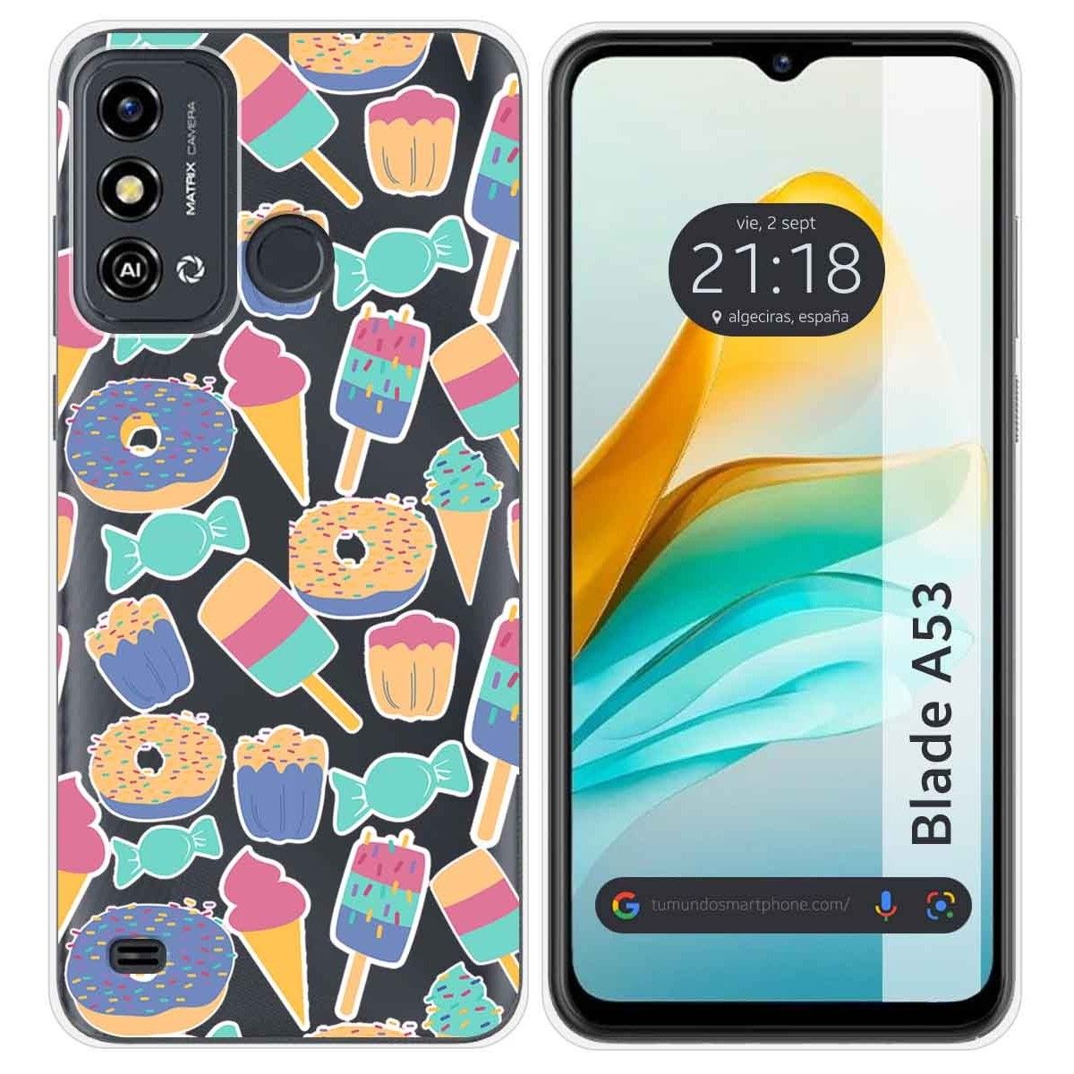 Funda Silicona para Zte Blade A53 diseño Dulces 02 Dibujos