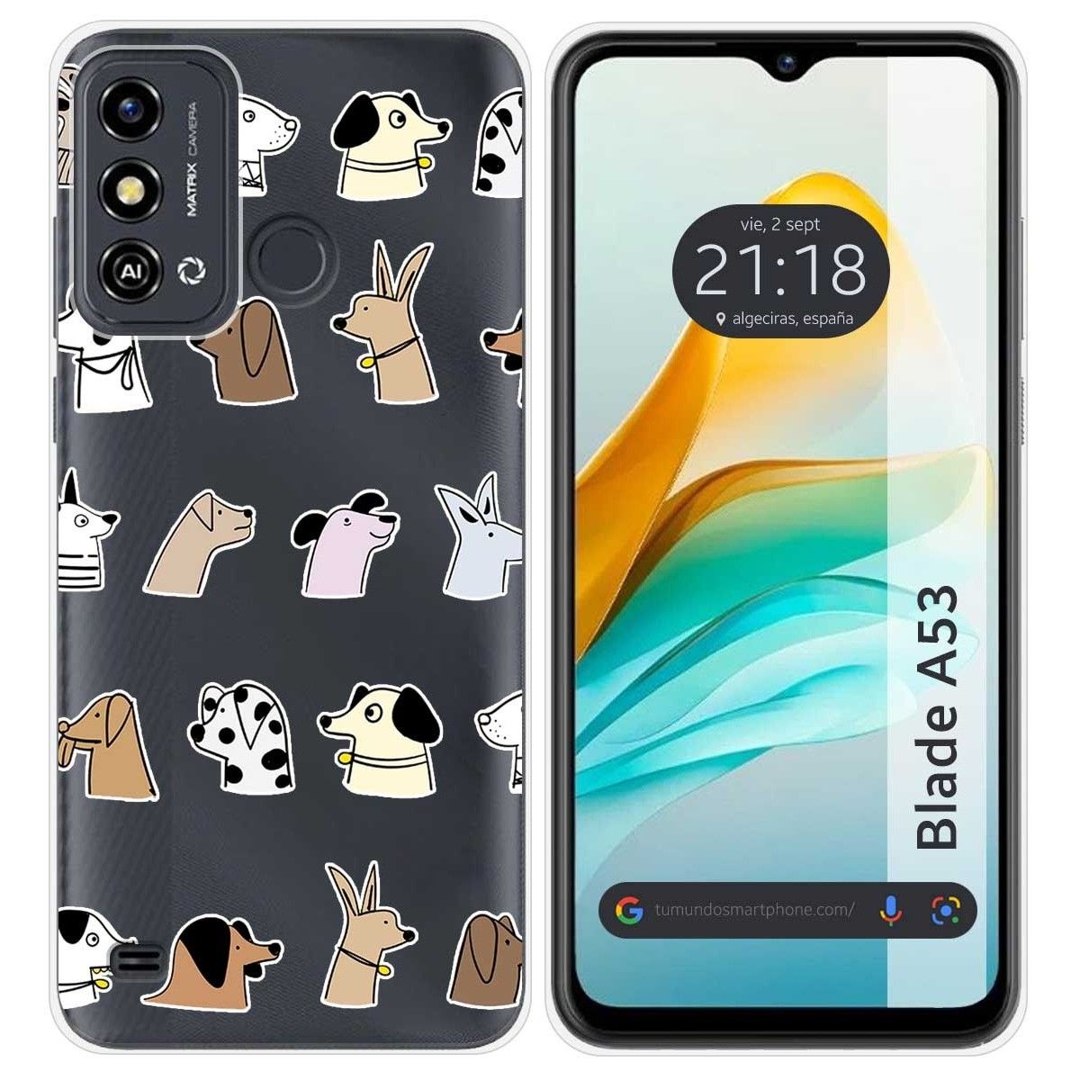Funda Silicona para Zte Blade A53 diseño Perros Dibujos