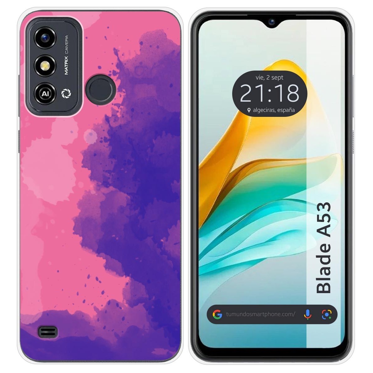 Funda Silicona para Zte Blade A53 diseño Acuarela 07 Dibujos