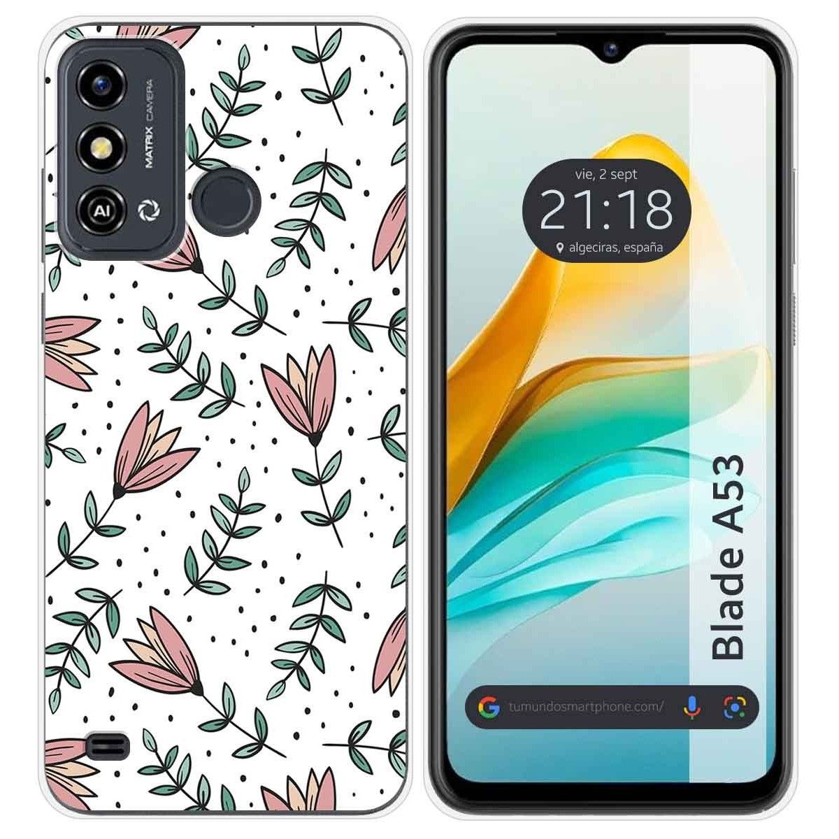 Funda Silicona para Zte Blade A53 diseño Flores 01 Dibujos
