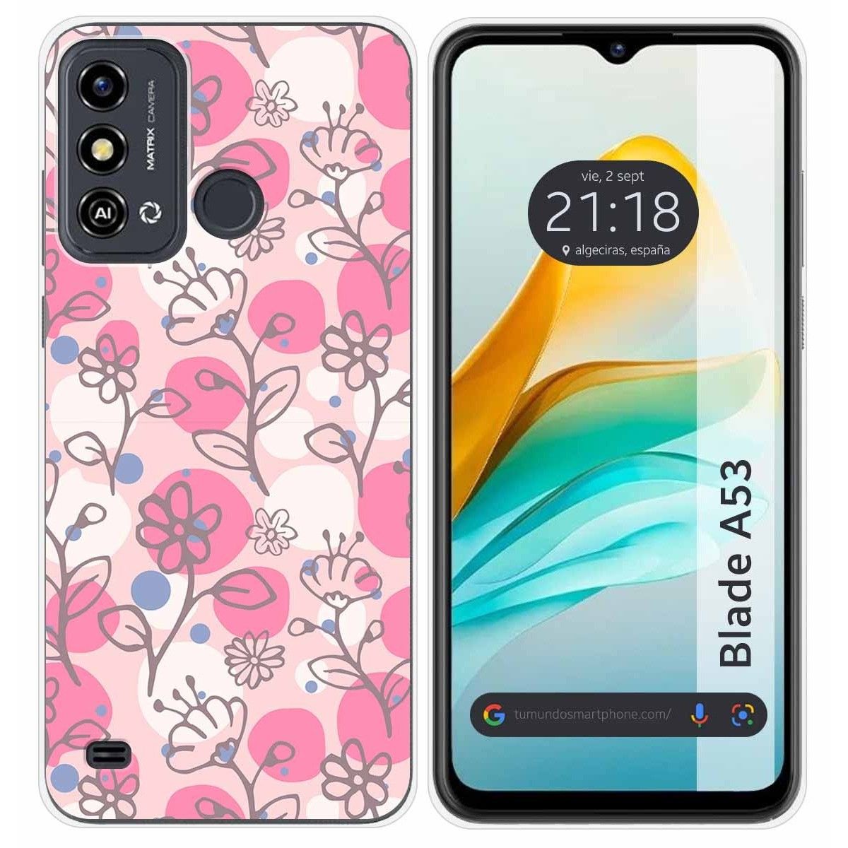 Funda Silicona para Zte Blade A53 diseño Flores 07 Dibujos