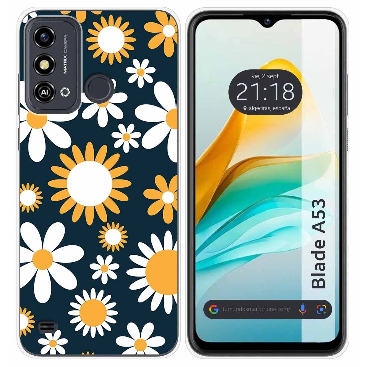 Funda Silicona para Zte Blade A53 diseño Flores 08 Dibujos
