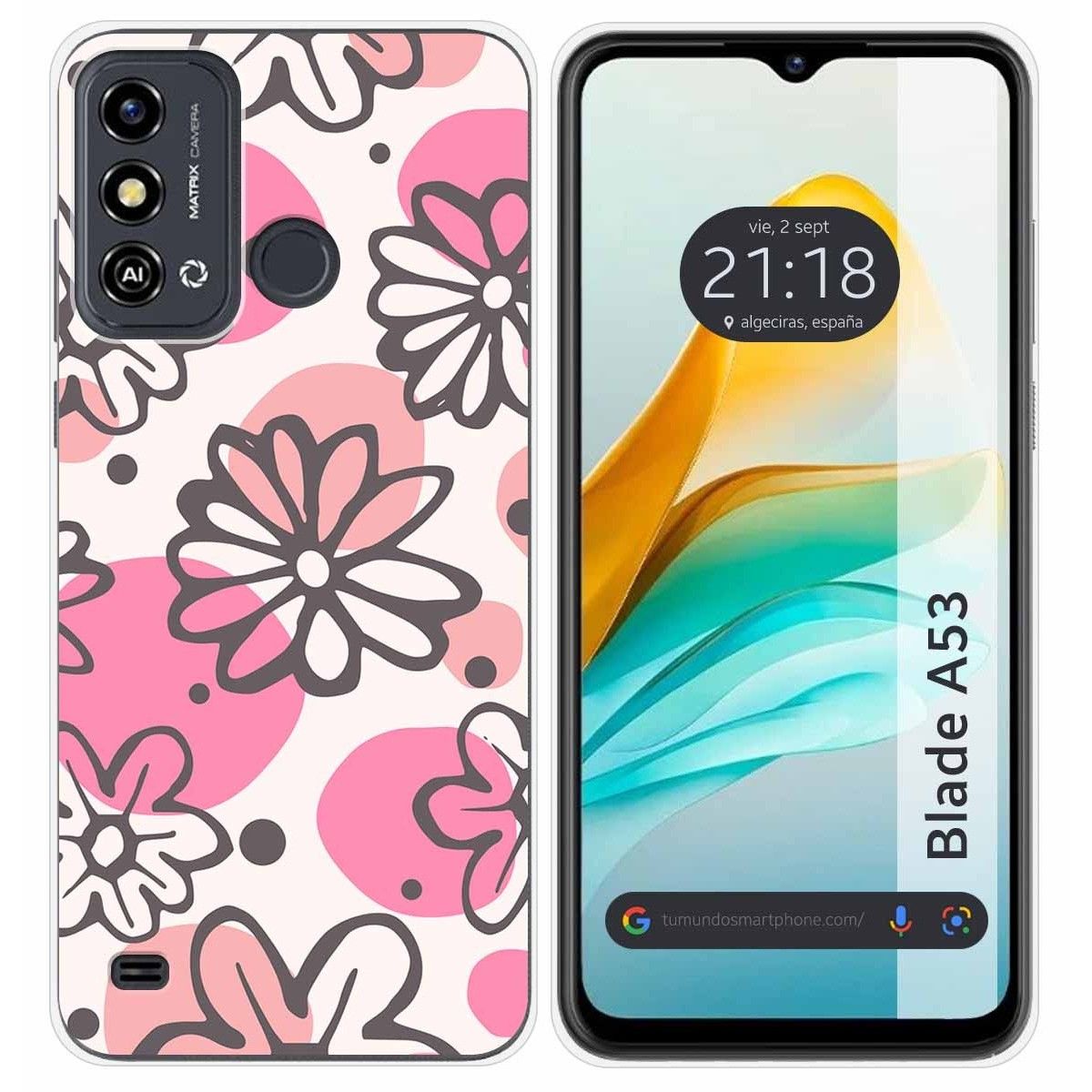 Funda Silicona para Zte Blade A53 diseño Flores 09 Dibujos