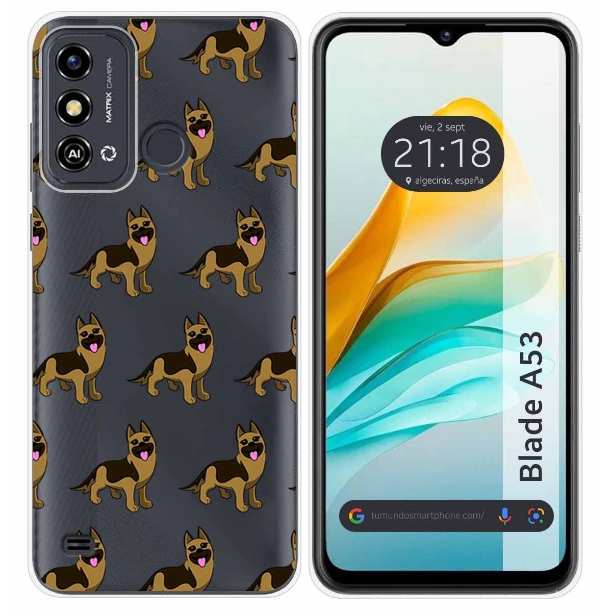 Funda Silicona para Zte Blade A53 diseño Perros 09 Dibujos