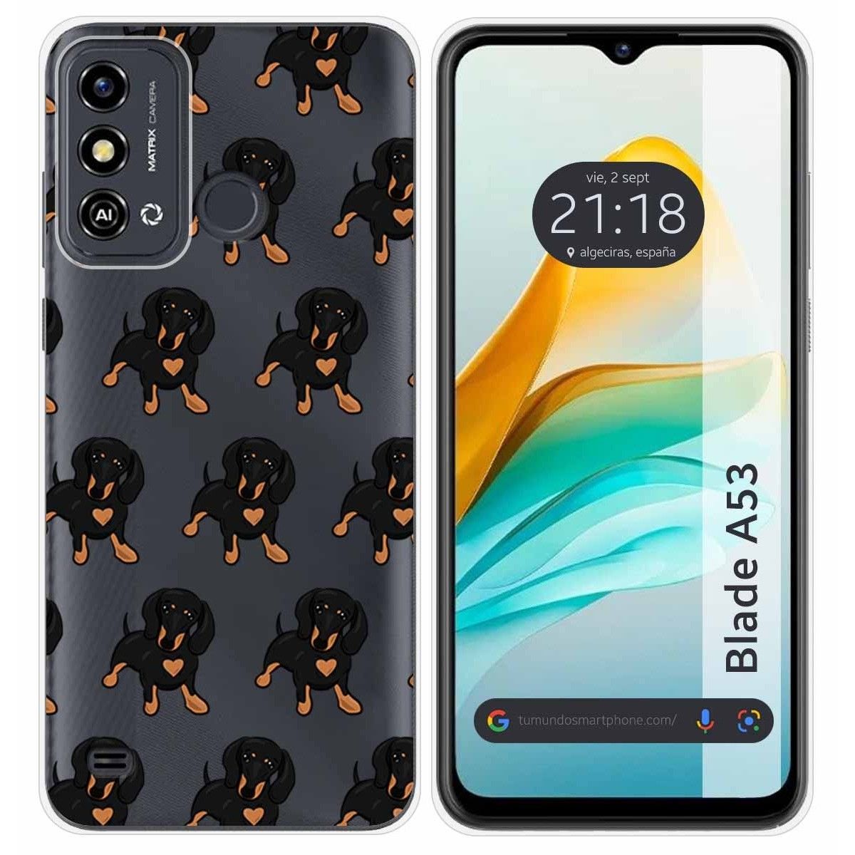 Funda Silicona para Zte Blade A53 diseño Perros 10 Dibujos