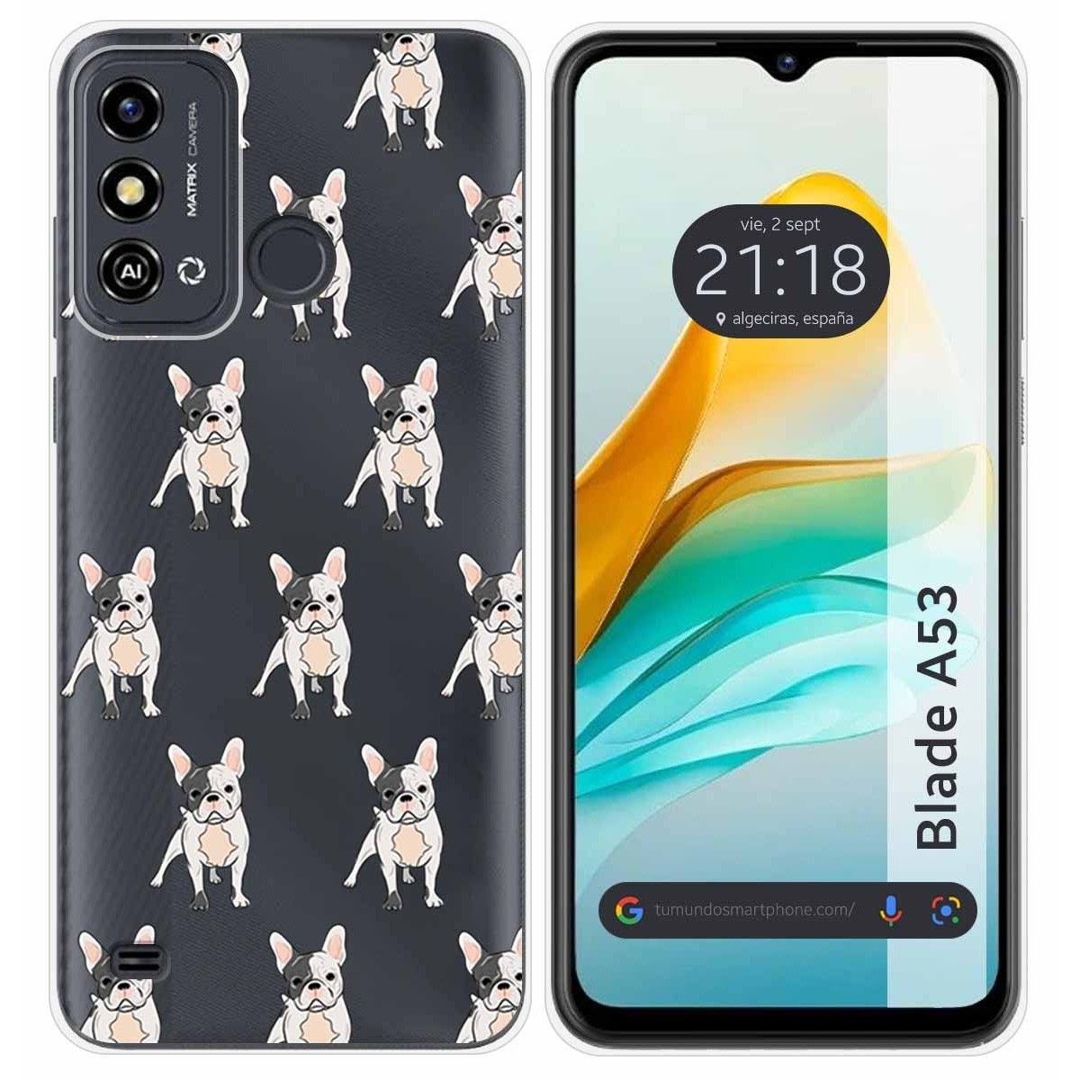 Funda Silicona para Zte Blade A53 diseño Perros 12 Dibujos