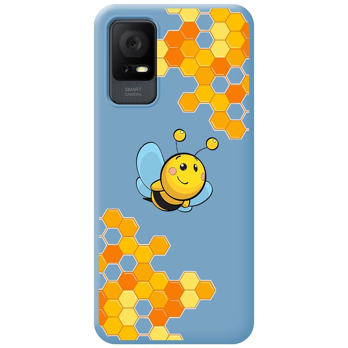 Funda Silicona Líquida Azul para TCL 406 diseño Abeja Dibujos