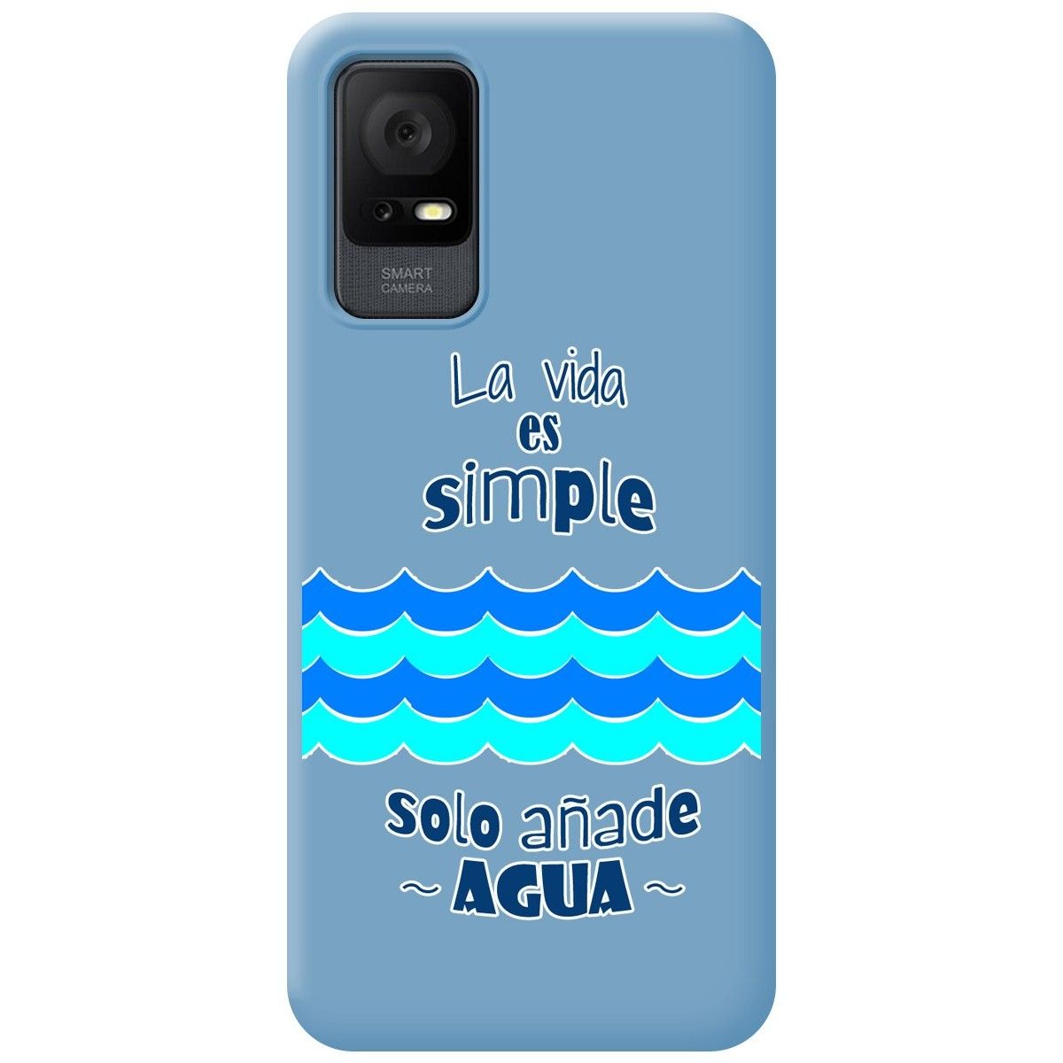 Funda Silicona Líquida Azul para TCL 406 diseño Agua Dibujos