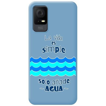 Funda Silicona Líquida Azul para TCL 406 diseño Agua Dibujos