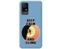 Funda Silicona Líquida Azul para TCL 406 diseño Hombre Escalada Dibujos