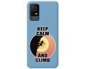 Funda Silicona Líquida Azul para TCL 406 diseño Mujer Escalada Dibujos