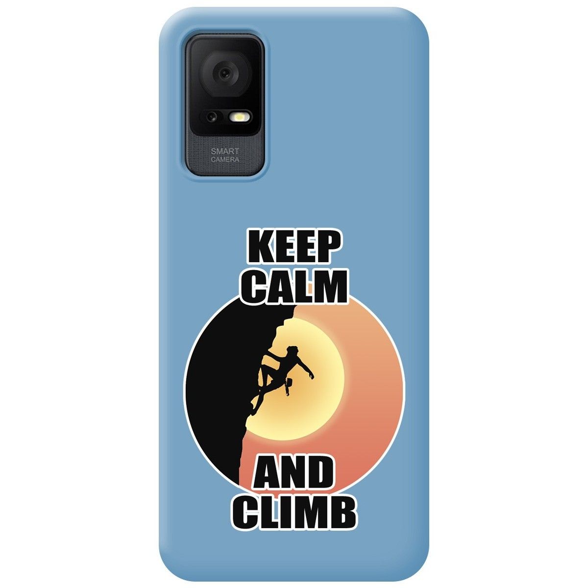 Funda Silicona Líquida Azul para TCL 406 diseño Mujer Escalada Dibujos