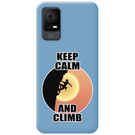 Funda Silicona Líquida Azul para TCL 406 diseño Mujer Escalada Dibujos