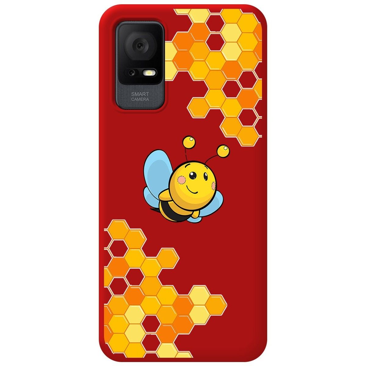 Funda Silicona Líquida Roja para TCL 406 diseño Abeja Dibujos