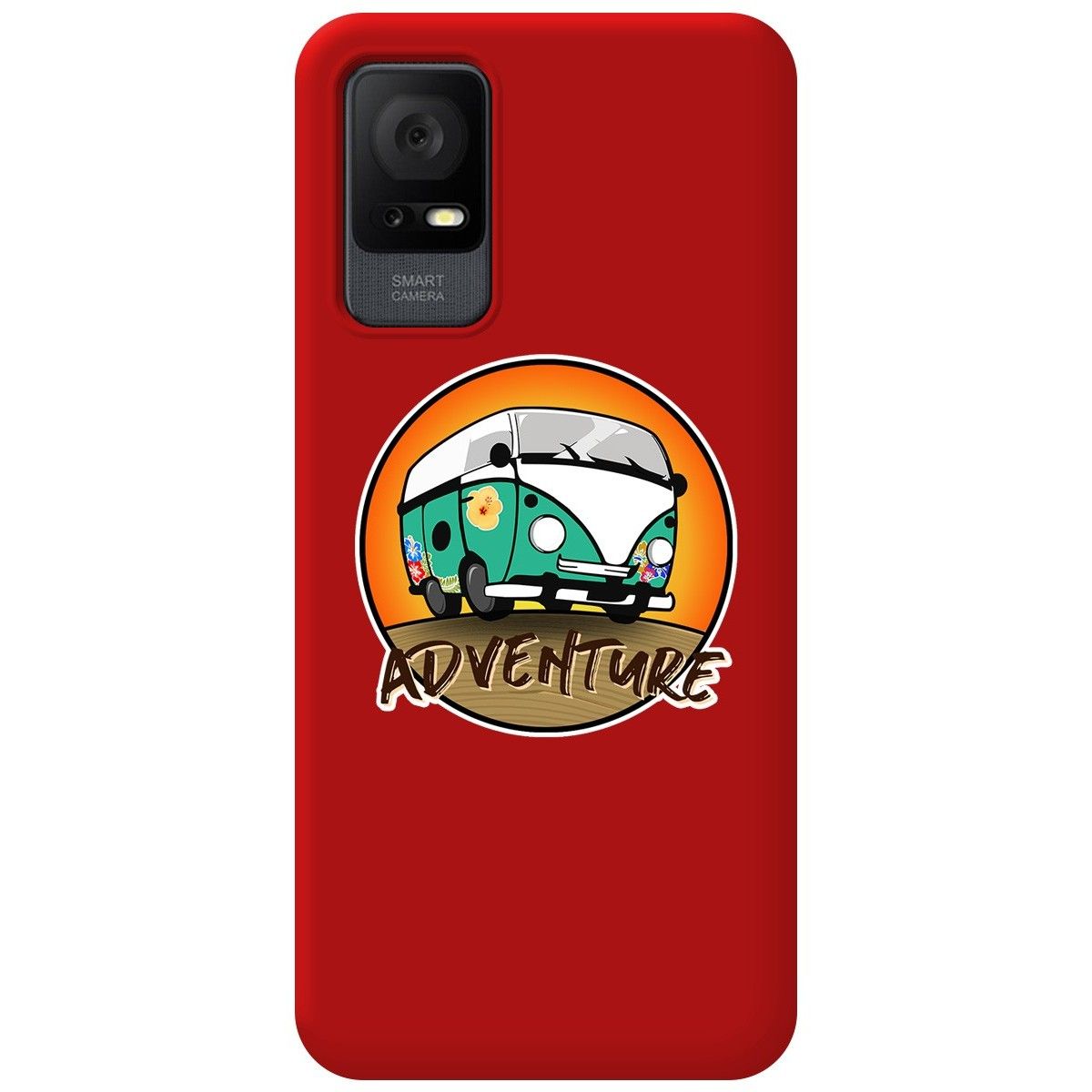 Funda Silicona Líquida Roja para TCL 406 diseño Adventure Dibujos