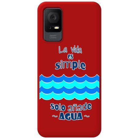 Funda Silicona Líquida Roja para TCL 406 diseño Agua Dibujos