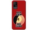 Funda Silicona Líquida Roja para TCL 406 diseño Hombre Escalada Dibujos