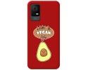 Funda Silicona Líquida Roja para TCL 406 diseño Vegan Life Dibujos