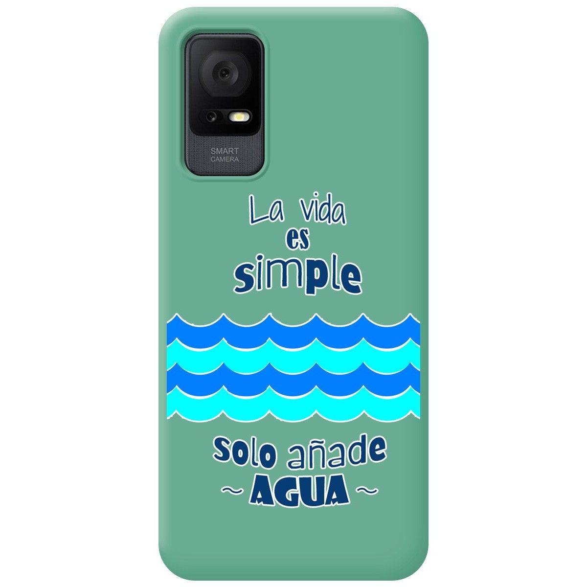 Funda Silicona Líquida Verde para TCL 406 diseño Agua Dibujos