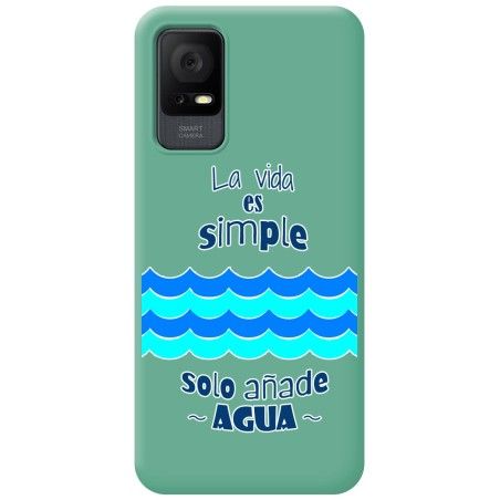 Funda Silicona Líquida Verde para TCL 406 diseño Agua Dibujos