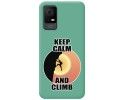 Funda Silicona Líquida Verde para TCL 406 diseño Hombre Escalada Dibujos