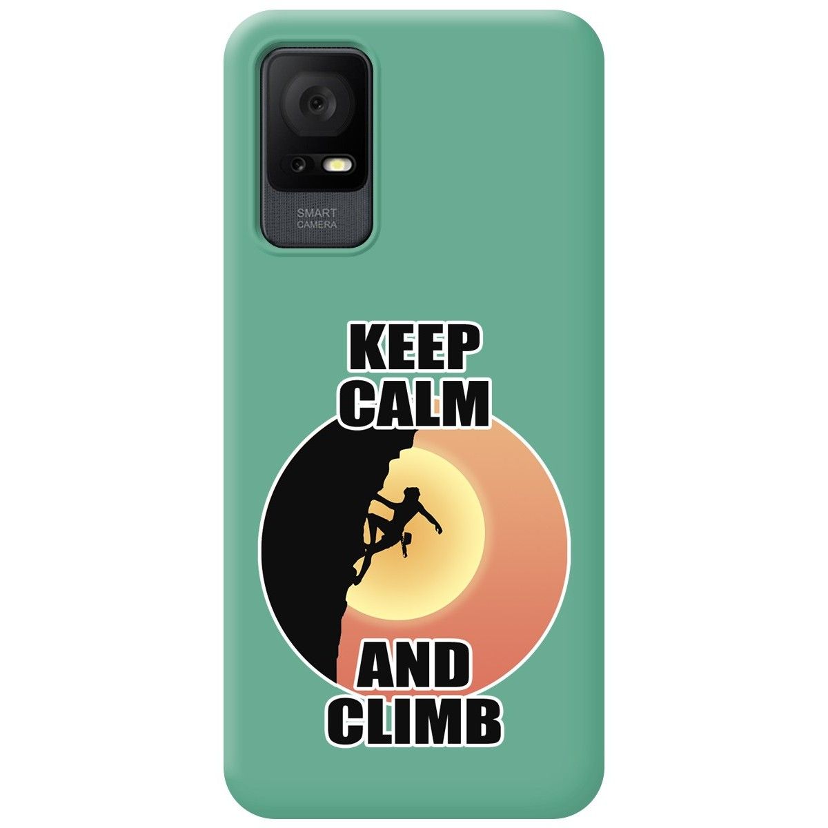 Funda Silicona Líquida Verde para TCL 406 diseño Mujer Escalada Dibujos
