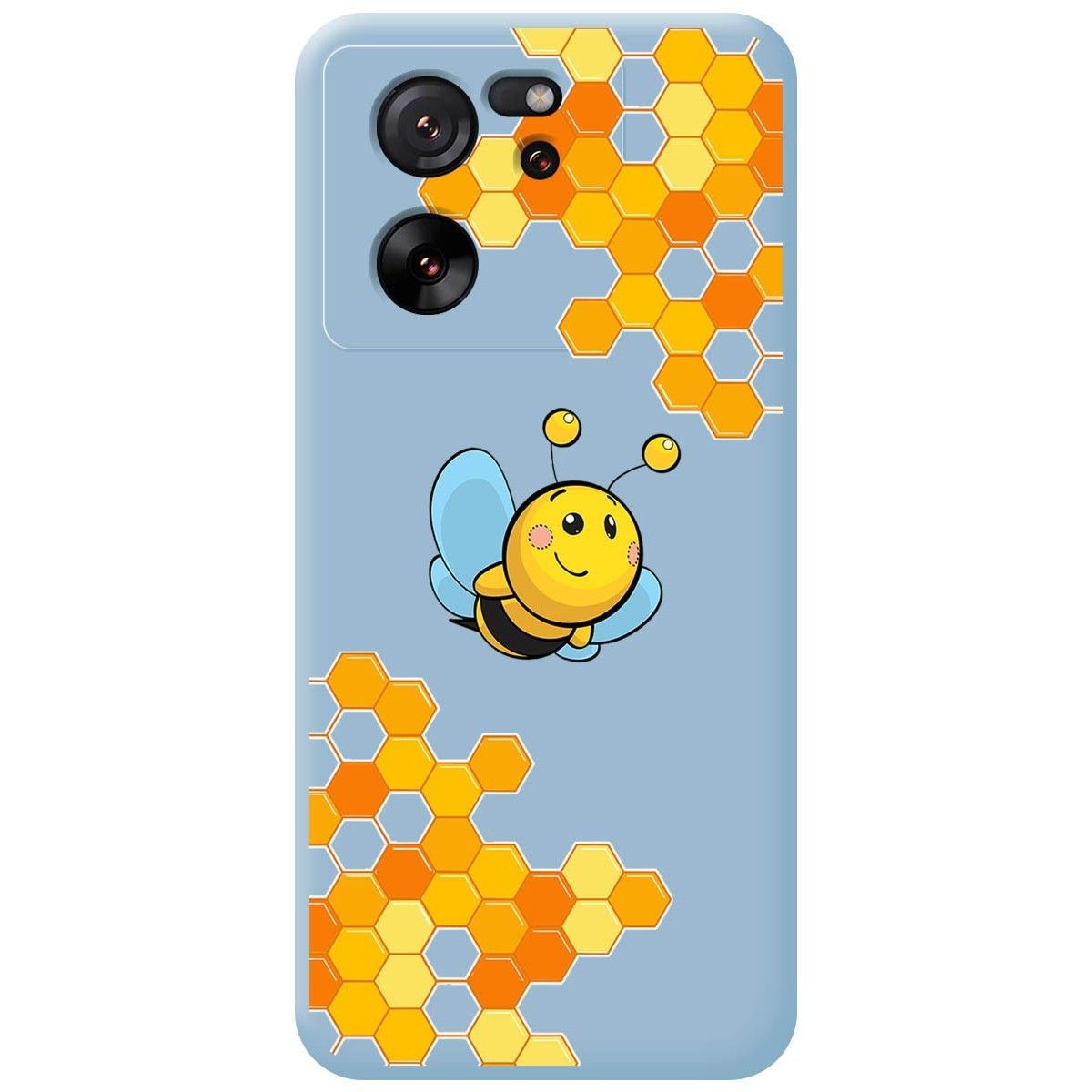 Funda Silicona Líquida Azul para Xiaomi 13T / 13T Pro 5G diseño Abeja Dibujos