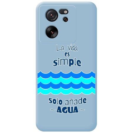 Funda Silicona Líquida Azul para Xiaomi 13T / 13T Pro 5G diseño Agua Dibujos