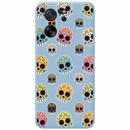 Funda Silicona Líquida Azul para Xiaomi 13T / 13T Pro 5G diseño Catrina Dibujos