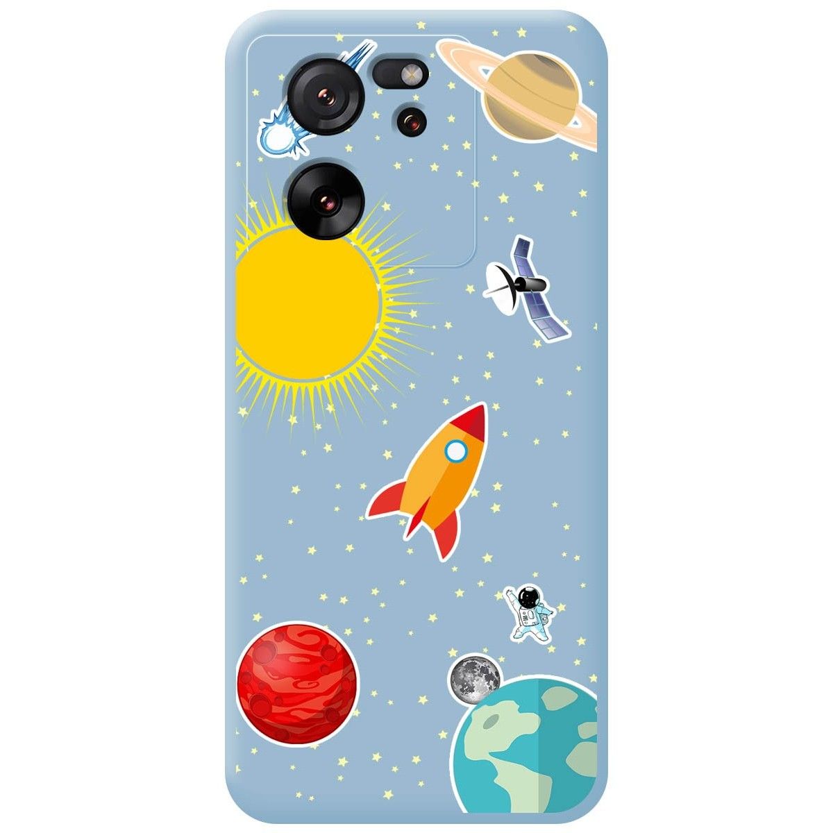 Funda Silicona Líquida Azul para Xiaomi 13T / 13T Pro 5G diseño Espacio Dibujos