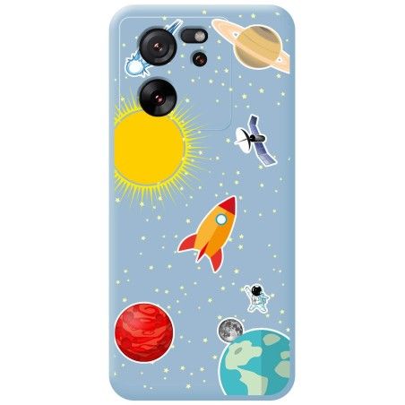 Funda Silicona Líquida Azul para Xiaomi 13T / 13T Pro 5G diseño Espacio Dibujos