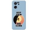 Funda Silicona Líquida Azul para Xiaomi 13T / 13T Pro 5G diseño Hombre Escalada Dibujos