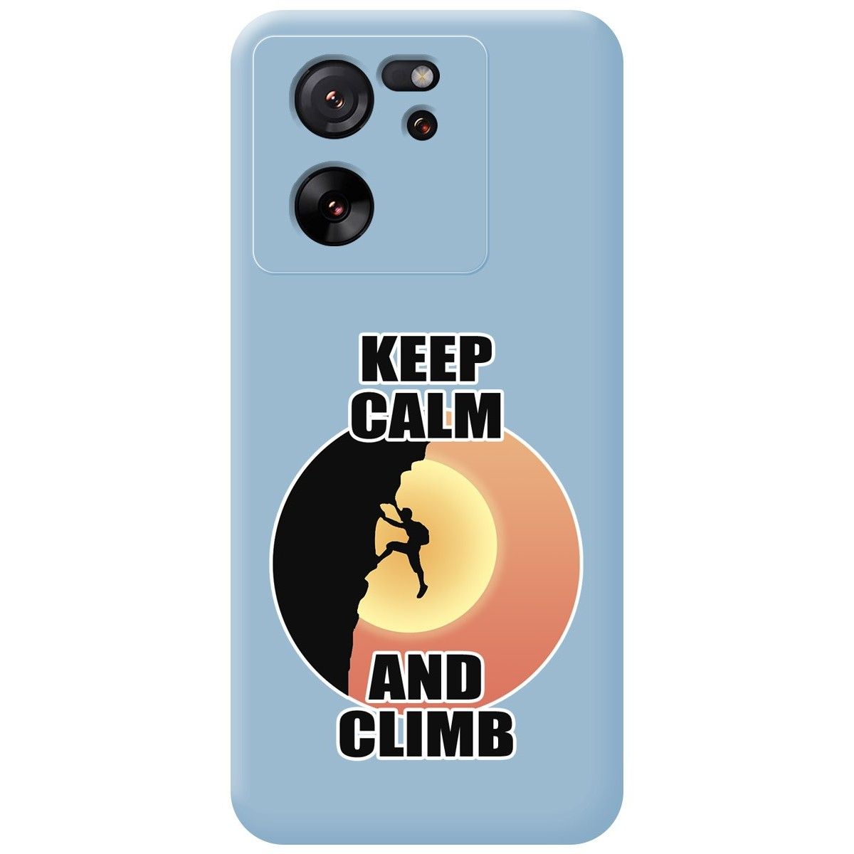 Funda Silicona Líquida Azul para Xiaomi 13T / 13T Pro 5G diseño Hombre Escalada Dibujos