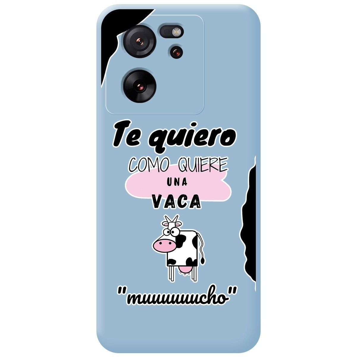 Funda Silicona Líquida Azul para Xiaomi 13T / 13T Pro 5G diseño Vaca Dibujos
