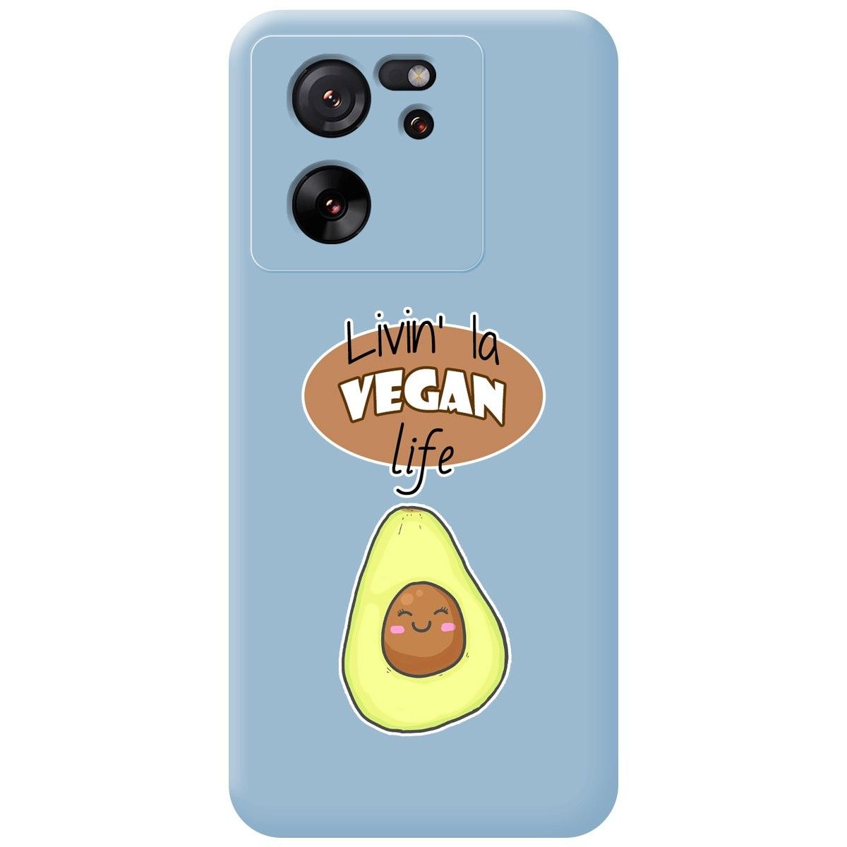 Funda Silicona Líquida Azul para Xiaomi 13T / 13T Pro 5G diseño Vegan Life Dibujos